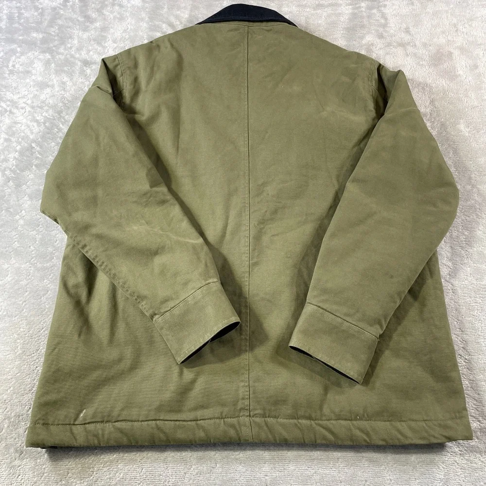 Bonobos Sherpa Lined Barn Jacket Mens Large Green‎ Corduroy Collar Snap Pockets